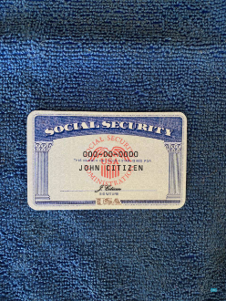 Download USA SSN photolook blue textile background FRONT Photoshop template